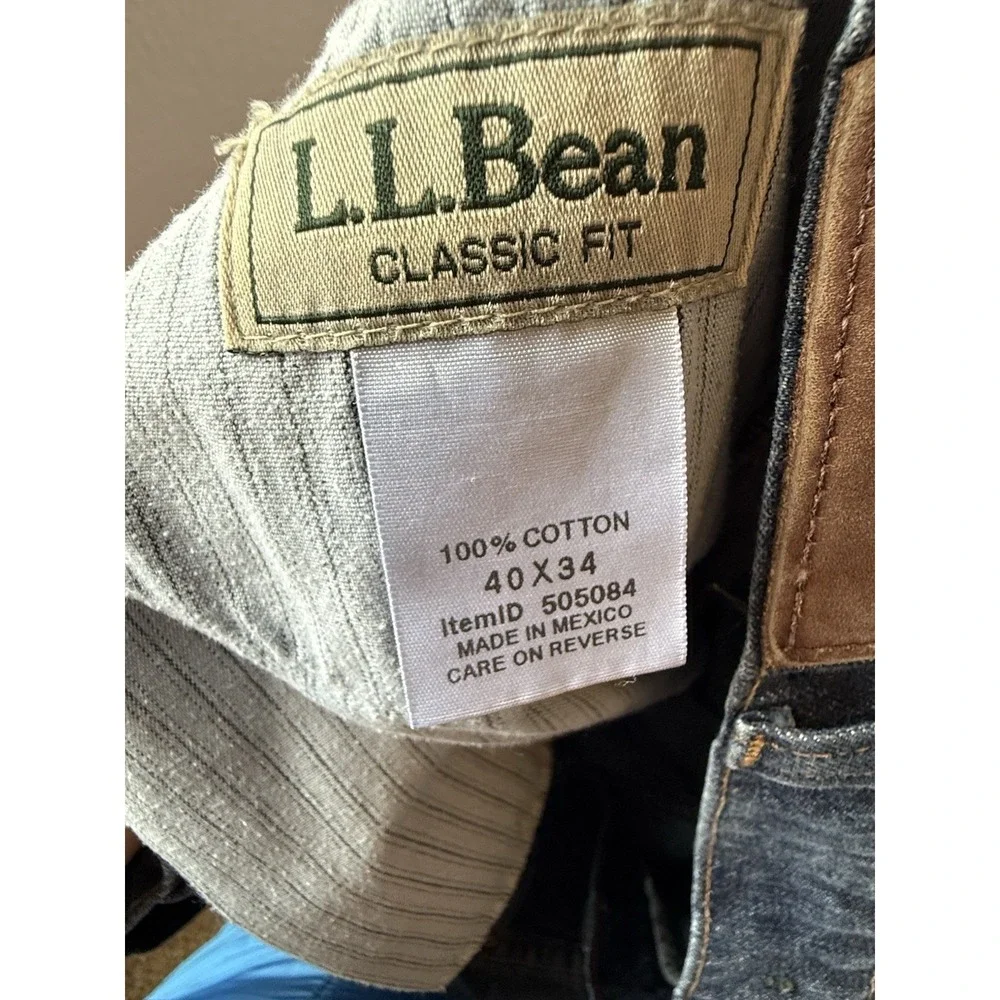 L.L.Bean Mens Jeans 40x34 Blue Classic Fit 100% Cotton Denim Pants
